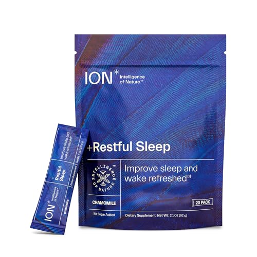 ION* Intelligence of Nature +Restful Sleep | Improve Sleep, Promote Relaxation, and Wake Refreshed | No Sugar Added | Vegan | Gluten Free | Glyphosate Residue Free | 20 Packets
