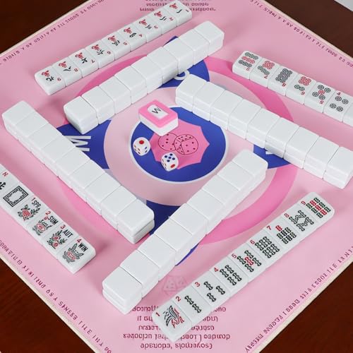 American Mahjong Set 166 piezas portátil con dados y bolsa miniatura 7