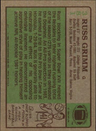 1984 Topps Football Rookie Card #381 Russ Grimm