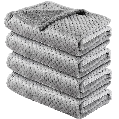 Image of Kenning 4 Pcs Baby Fuzzy Blanket for Boys and Girl Cozy Warm Throw Blanket Soft Fleece Toddler Blanket Thermal Receiving Blankets