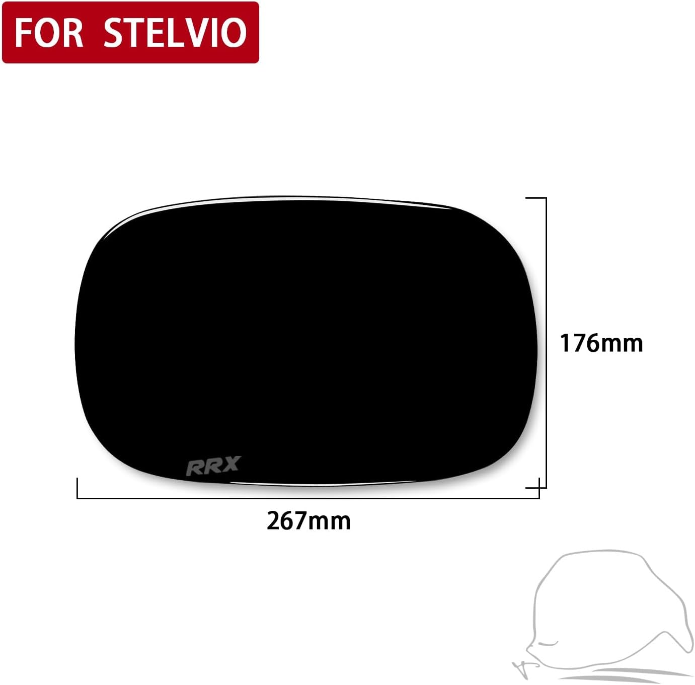 Carbon Fiber Car Accessories Decoration Cover Sticker Trim Compatible with Alfa Romeo Stelvio 2016-2022 (Fuel Tank Gas Filler Lid Door Cap 02, Glossy Black)