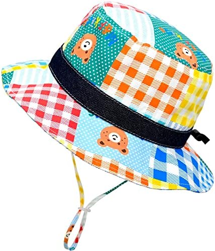 Kids Boy Sun Hat Adjustable Baby Girl Summer Bucket Hats Cotton Breathable Outdoor Anti-UV Beach Hat