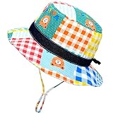 Kids Boy Sun Hat Adjustable Baby Girl Summer Bucket Hats Cotton Breathable Outdoor Anti-UV Beach Hat