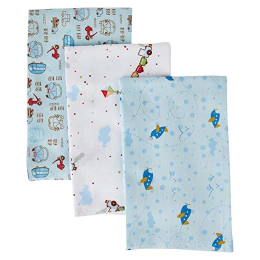 Papi Textil Cueiro Flanel Papi Estampado Para Bebê 80Cm X 50Cm Contém 03 Un