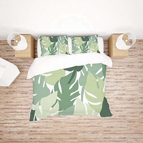 Housse de couette feuilles tropicales pour lit douillet vert - 3