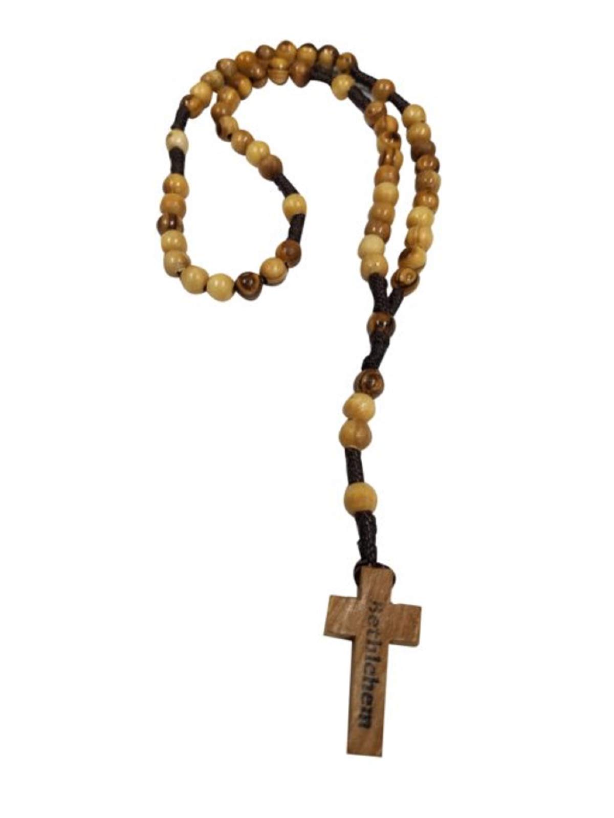 Olive Wood Beads Rosary Christian Holy Land Necklace
