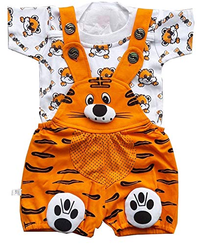Image of Tendercare Baby Girl's & Baby Boy's Knee Length Dungaree (check sold while checking out)