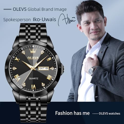 Image of OLEVS Men Multifunction Watch, Multi Dial Waterproof Luminous Chronograph Watch with Date,Stainless Steel Watches