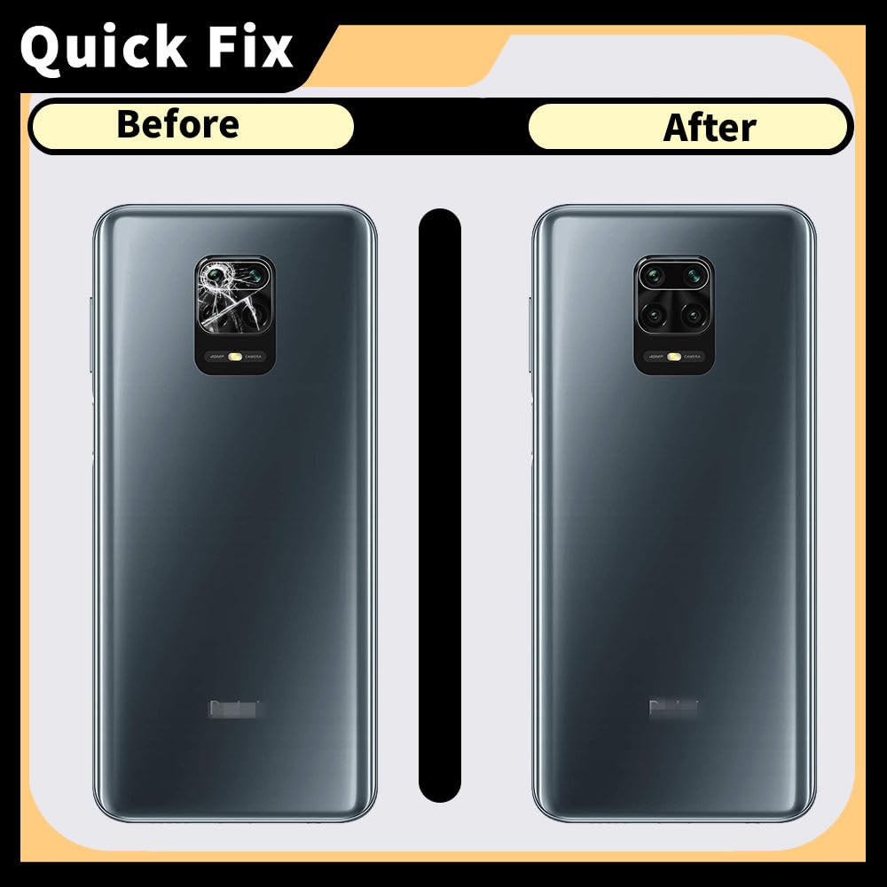 Vetro Fotocamera Ricambio Per Xiaomi Redmi Note 9S/9 Pro - 2 Pezzi Con Kit Strumenti