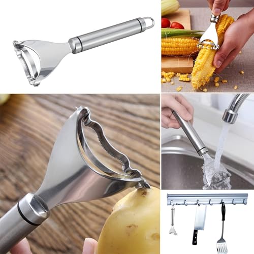Image of Magic Corn Peeler, Stainless Steel Corn cob Peeler, Simple Corn Peeler for Corn cobs, Convenient thresher Corn Cutter, Small Kitchen Tools RCP-1