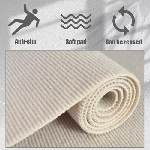 Feutre aiguilleté pour chambre d'enfant et bureau tapis isolant blanc - 4
