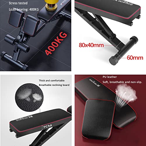Romeinse Stoel Verstelbare Gewichtsbank Buiksporter Verstelbare AB Sit Up Bench Priest Bench Training Bench Home Gym Equipment (Color : Black, S : 170 * 40 * 115cm) - Image 7
