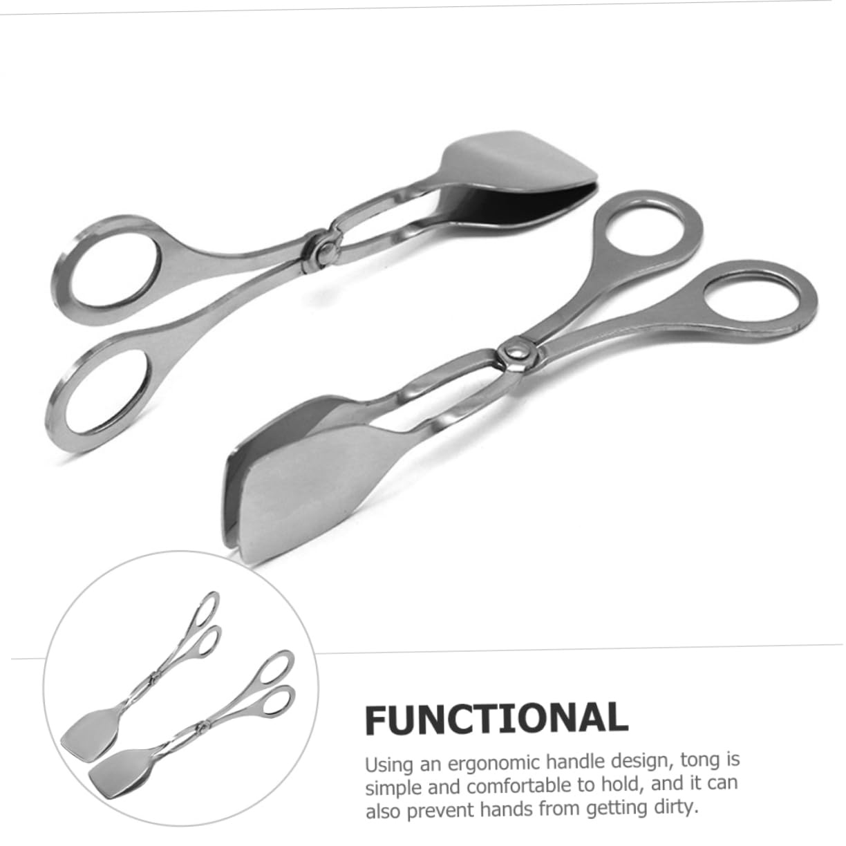 SUPVOX 3 Juegos Pinzas De Cocina Escaldado Colador Pinzas Para Pasta Tendedero De Cocina Servicio Pinzas De Ajo Estante Abrazadera Cocinando Embutido Silver Acero Inoxidable 2 Piezas * 3