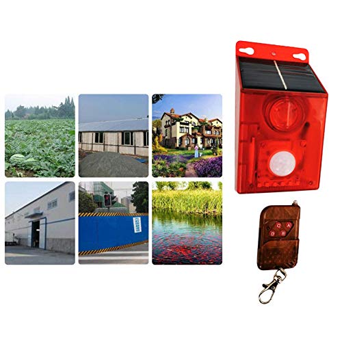Baoblaze Sirene do Alarme Da Lâmpada com Controle Remoto, 125db Sem Fio Strobe Alert Luz Solar com S