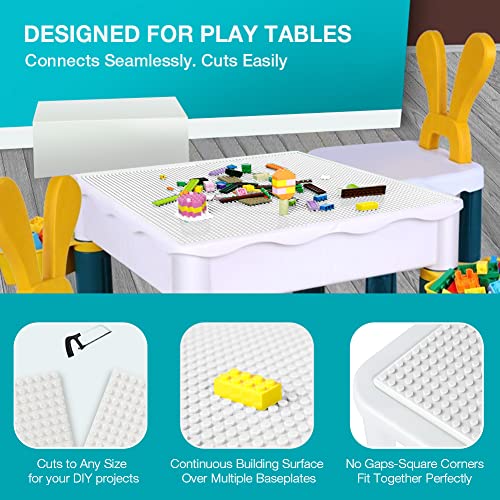 Image of Lekebaby Classic Baseplates Building Base for Building Bricks 100% Compatible with Major Brands-Baseplate 10 inch x 10 inch, Pack of 6 (White)