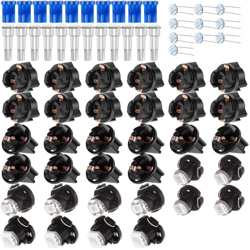 LBRST Instrument Cluster Dash Panel Lights with Twist Lock Socket 10 x T10 6-3020-SMD Blue 168 Instrument Lights 10 x T10 168 Twist Lock Socket 12 x T5 1-5050-SMD White 2721 12 x T5 Twist Lock Socket