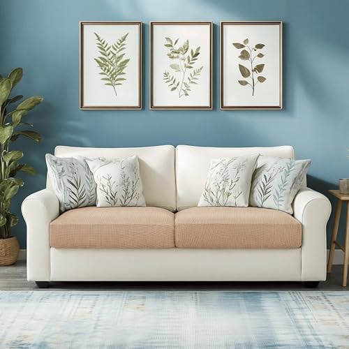 Image of CHUN YI 2PC Stretch Couch Cushion Covers, Sofa Seat Slipcovers Suitable for Armchair Loveseat Sofa with Spandex Jacquard Fabric(2pc,Camel)