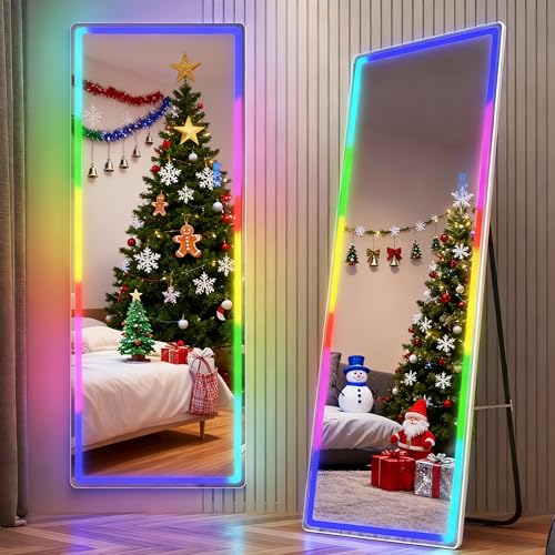 LVSOMT RGB Ganzkörperspiegel mit Beleuchtung, 153x50cm...
