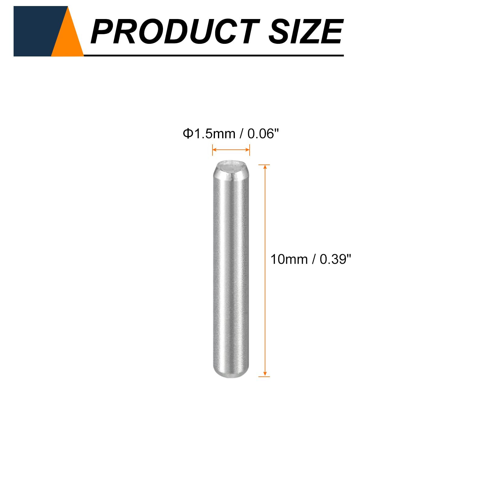 QUARKZMAN 55 Pezzi Spinotti Cilindrici, M1.5 X 10mm 304 Acciaio Inossidabile Supporto Mensola Perno Asta Elementi Di Fissaggio Per Dispositivi Metallici Mobili In Legno, Colore Argento