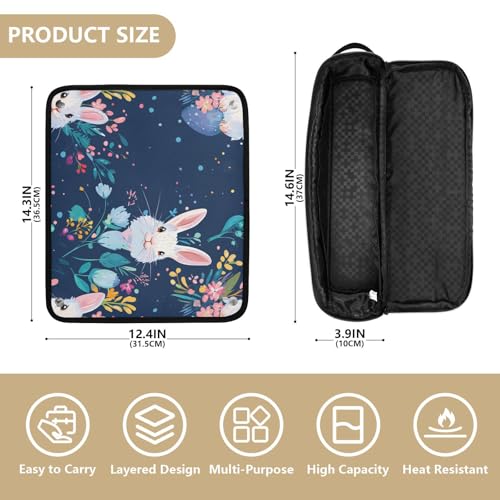 Bolsa de viaje para herramientas de cabello para mujer y tapete resistente al calor con cierre impermeable portátil para planchas y rizadores miniatura 4