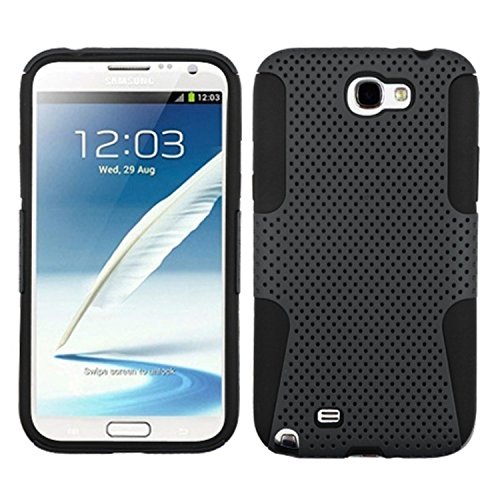 MyBat Astronoot Premium Hybrid Case with Durable Hard Plastic Faceplate for Samsung Galaxy Note 2-1 Pack - Retail Packaging - Grey/Black