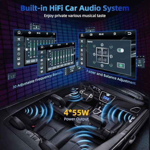 Image of 7 Inch Double Din Car Radio Stereo with CD /DVD Player Carplay&Android Auto | Support Bluetooth and Backup Camera, Touch Screen, Mirror Link, Steering Wheel Control, USB /TF /AUX Input, AM /FM Radio