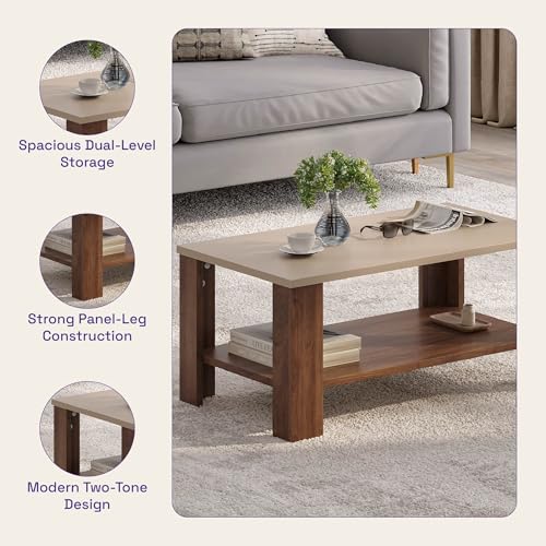 Image of Wakefit Center Table | 1 Yr Warranty | Coffee Table for Living Room Wooden, Tea Table for Living Room Wooden, Sofa Table, Free Installation from Brand, Modern Multi-Functional & Wobble-Free(Vaulten)