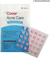 Vista 2 de Parche para espinillas para acné, parche absorbente de hidrocoloides, calcomanías transparentes para el acné (2 hojas/40 parches)