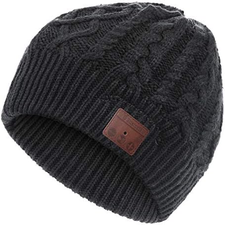 Levin Upgraded Bluetooth 5.0 Beanie Hat with Headphones - Wireless Smart Beanie Headset Musical Knit Headphone with Built-in Mic for Skiing,Skateboarding & Jogging,Gift for Men/Women/Boys/Girls, black