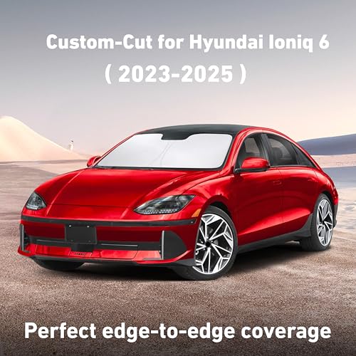 Image of EcoNour Windshield Sunshade Compatible for Hyundai Ioniq6 2023 2024 2025, Sun Visor for Front Windshield & Window Sun Shade Cover, UV Heat Blocker & Protector, Car Accessories