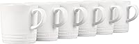 Vista 1 de Le Creuset Stoneware Set of 6 London Mugs, 12 oz. Each, White Blanco