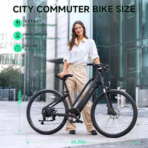 Image of TST Electric Bike for Adults, 1000W /750 Peak Ebike with 36V 10.4 /7.8Ah Battery, up to 50 Miles Range 25 MPH Electric Bicycle, 7 Speed, 26 inch E Bike for Commute