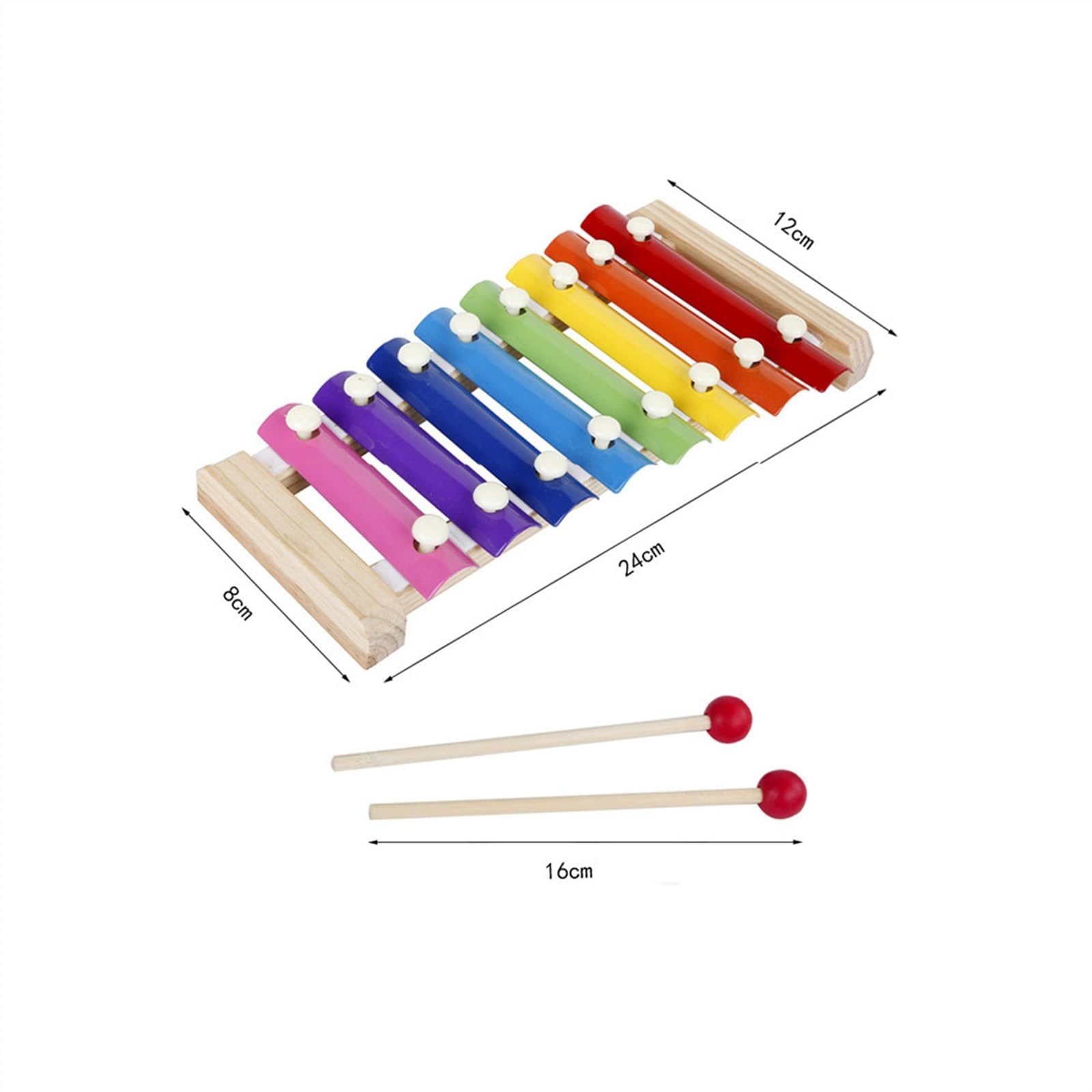DABAUR Glockenspiel 8 Note Hand Struck Xylophone Color Soundboard Glockenspiel Musical Instrument