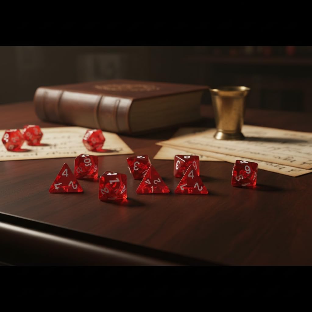 Set di 15 dadi rossi D4 a quattro lati, 2 cm, accessori per giocatore di dadi RPG, durevoli e utili, giochi di dadi, giochi, giocattoli