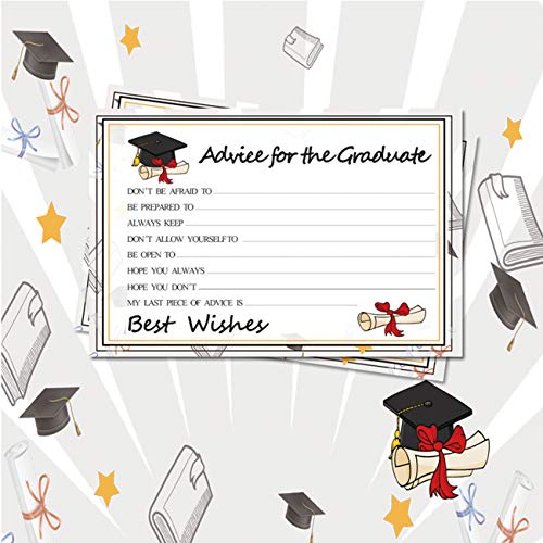 Image of Graduation Wish Cards - 50PCs High School or College Graduation Advice Cards Supplies 2026 Decorations Grad Celebration Party Supplies for High School /College /Senior School