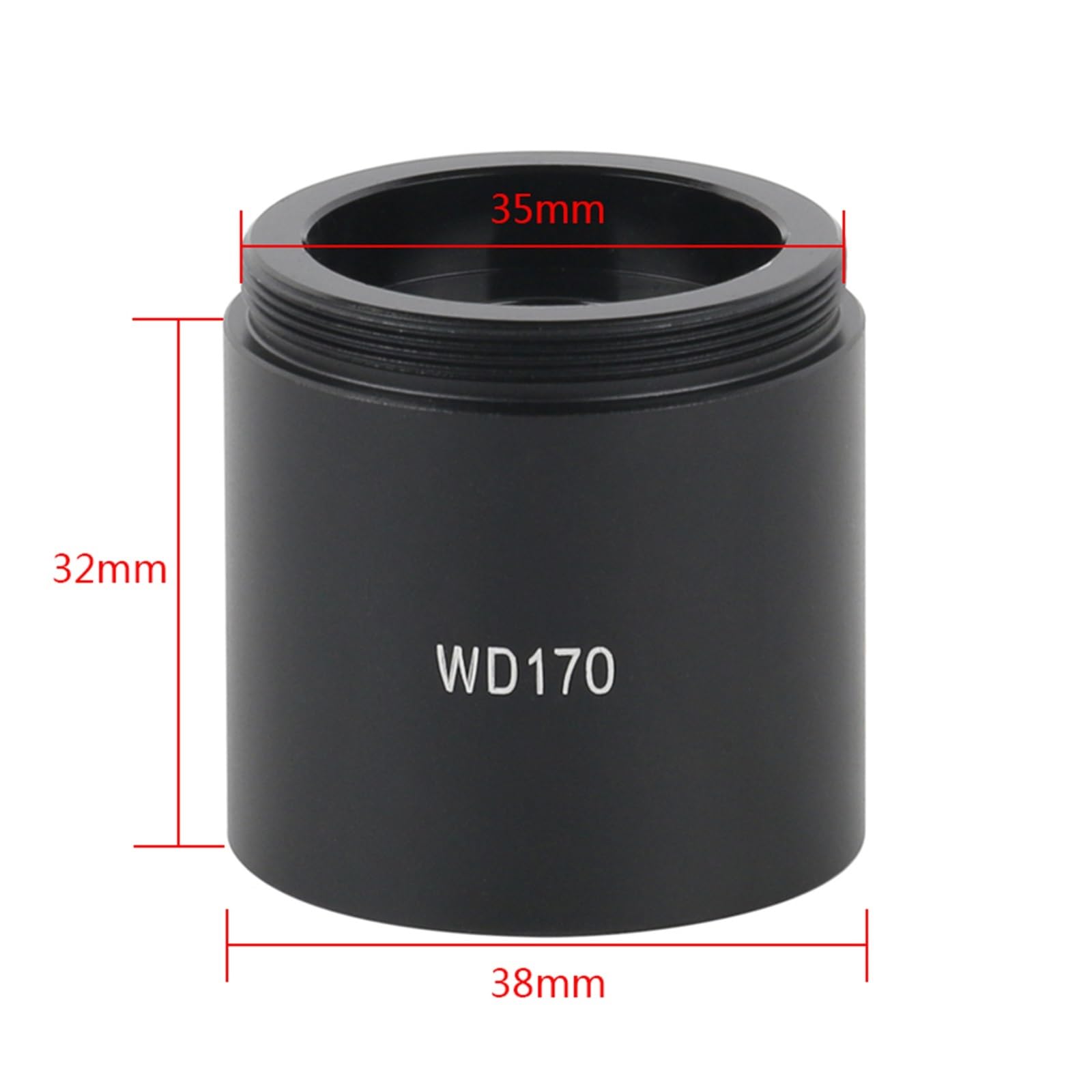 Kamera mikroskopowa, WD105 WD210 WD170 obiektyw 35mm mocowanie gwintowe pomocnicza szklana soczewka obiektywowa do mikroskopu przemysłowego kamera C obiektywu(WD210)