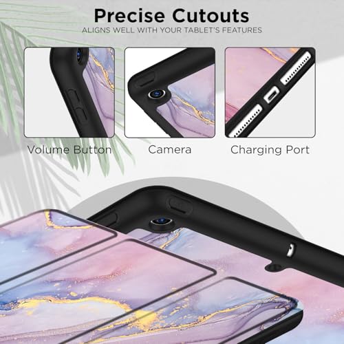 Image of Robustrion Cover for iPad 9th Generation Cover Case with Pencil Holder for Apple iPad 10.2 inch /iPad 9th 7th 8th Generation Smart [Soft and Flexible] Flip Stand Case [Auto Sleep /Wake] - Marble Pink
