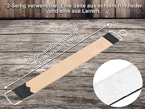Foto von InstrumenteNRW Solingen Rasiermesser Set mit Holzgriff und Goldätzung - Traditionell für Herren - Brown, Gold - Made in Germany