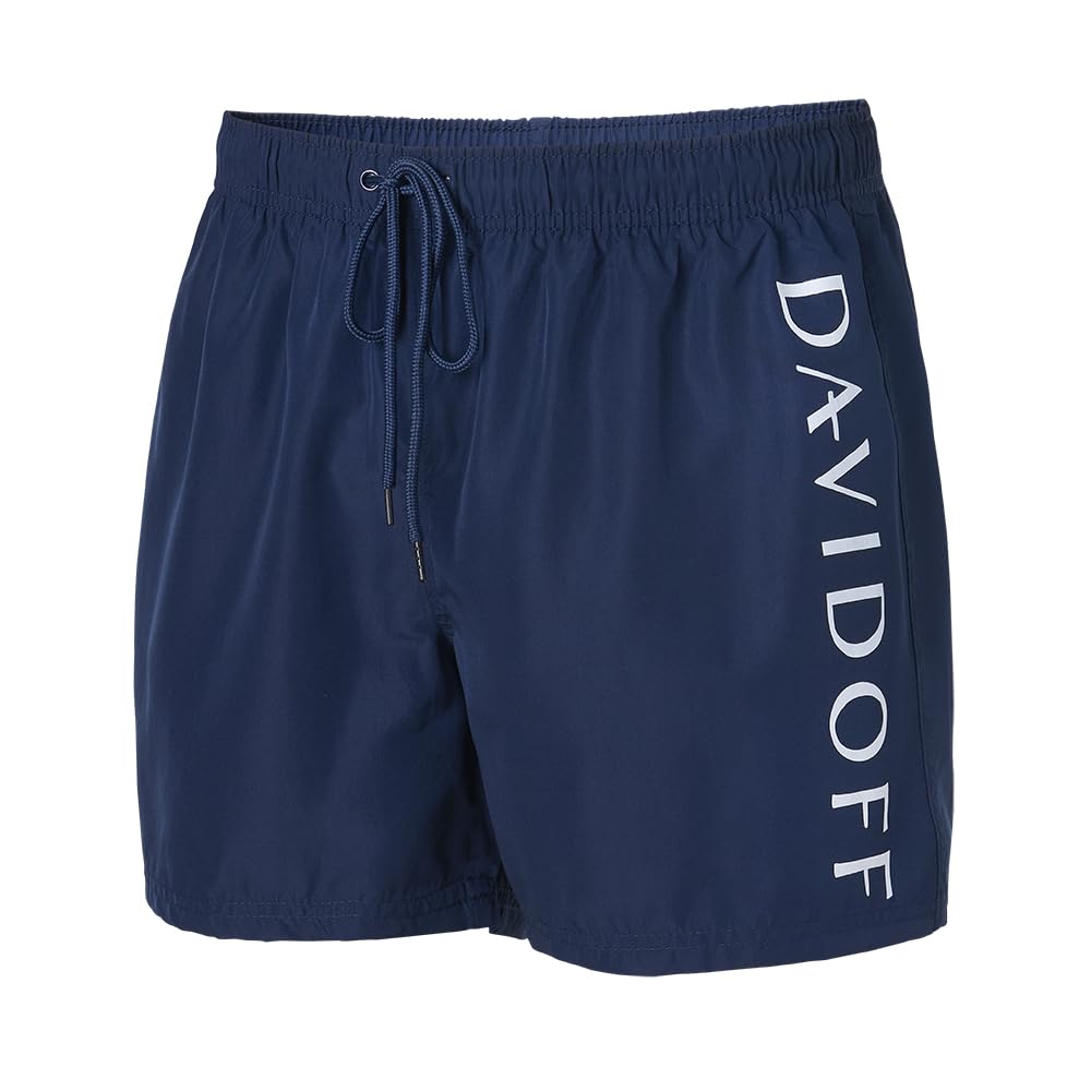 Davidoff The Limited Edition - Pantalones Cortos de baño para Hombres - Talla L / 42 - Bermudas Azul Oscuro con cordón Hechos de Materiales reciclados - inspirados Cool Water