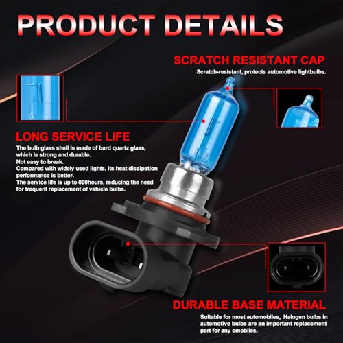 Wvkvii 9005+H11+9006 HALOGEN HEADLIGHT Fit For Dodge Ram 1500 2500 3500 (4-Headlamps (2009-2012) & (2013-2018) Without Projector) Halogen Headlight Bulb,9005 High Beam + H11 Low Beam + 9145 Fog Light Bulbs thumb #2