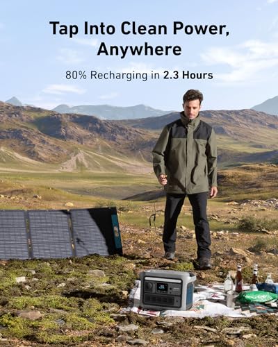 Image of Anker SOLIX C800 X Portable Power Station, 1200W (Peak 1600W) Solar Generator with Camping Lights, 768Wh LiFePO4 Battery for Outdoor Camping, RVs, Road Trip, Power Outages (Optional Solar Panel)