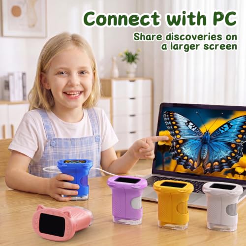 Image of 1000X Handheld Digital Microscope for Kids (White)