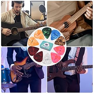 Btuty Lot de 60 médiators colorés en celluloïd avec étui de rangement pour basse électrique acoustique classique 0,5/0… - Les Beatles, Paul McCartney, John Lennon, RIngo Starr, George Harrison Btuty Lot de 60 médiators colorés en celluloïd avec étui de rangement pour basse électrique acoustique classique 0,5/0… – Image 5