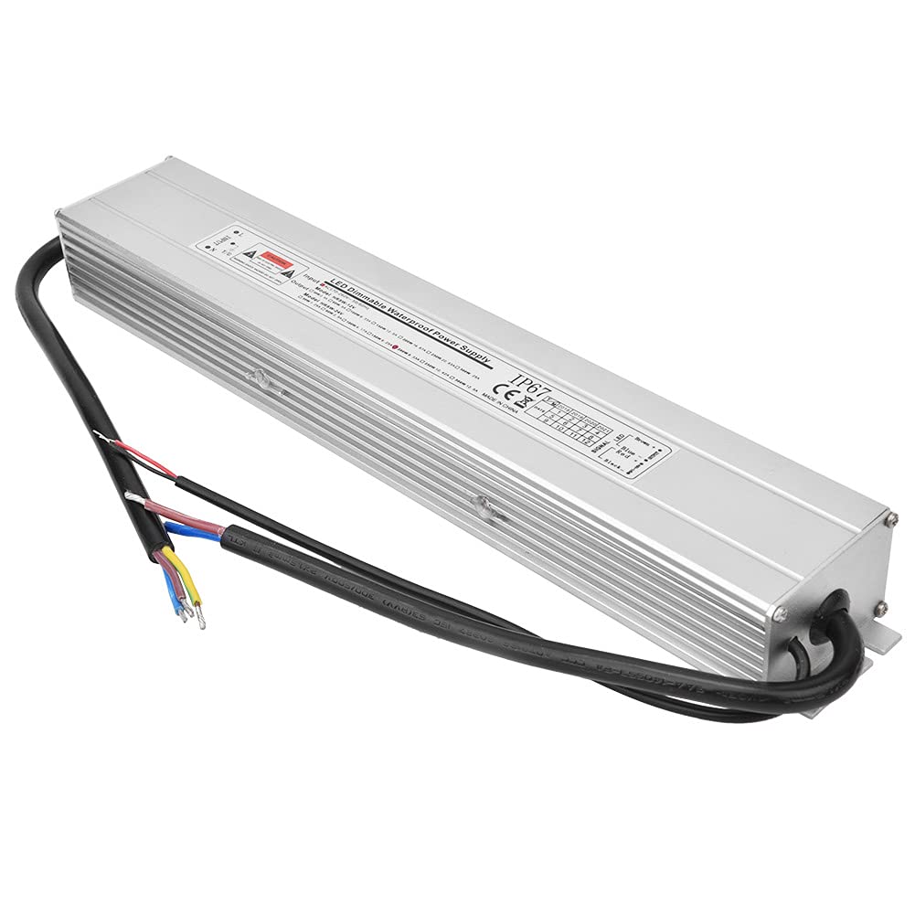 ViaGasaFamido Alimentatore Dimmerabile, Trasformatore Interamente in Rame, Alimentatore da 200 W 24 V con Classificazione IP67 per Luci LED e Strisce Luminose