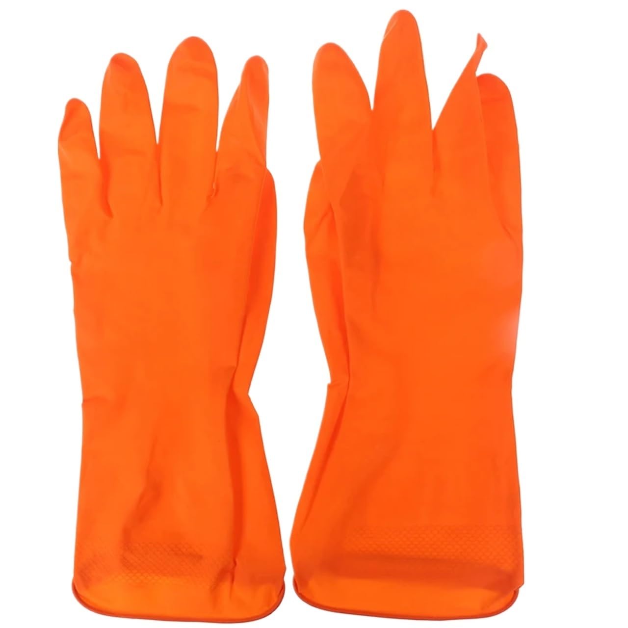 Guanti per la pulizia Guanti in gomma for lavare i piatti, guanti for le pulizie domestiche, guanti in gomma riutilizzabili, guanti da cucina a maniche lunghe(Orange)