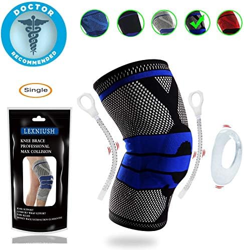 Professional Knee Brace Compression Sleeve - Best Knee Braces for Men Women, Medical Grade Knee Support Protector for Running, Meniscus Tear, Arthritis, Joint Pain Relief, Sports Injury Recovery