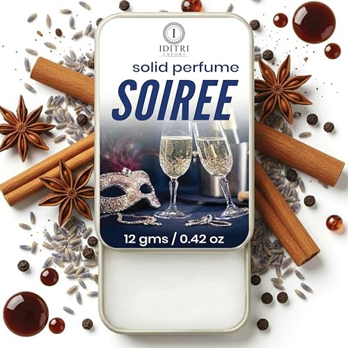 Image of Solid Perfume |Soiree&V Noir Alcohol Free Wax Perfume Balm, Long Lasting | Pocket Tin 12g, Pack Of 2| Non Greasy Smooth Glide, Travel Friendly Men And Women