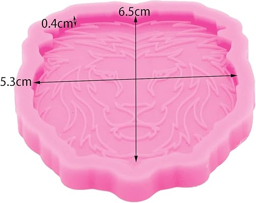 Miniatura 2 de Molde de silicona de resina con forma de cabeza de león, molde de carrete de resina epoxi para joyería y colgante, agarre de teléfono y llavero,
