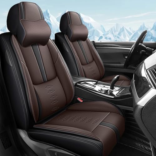 Image of Car Seat Covers for Toyota Camry 2012-2025 2026,Waterproof Leather Seat Covers 2-Seats Luxury,Car Interior Accessories with Airbag,Car Seat Protectors for Camry(Black+Coffee)