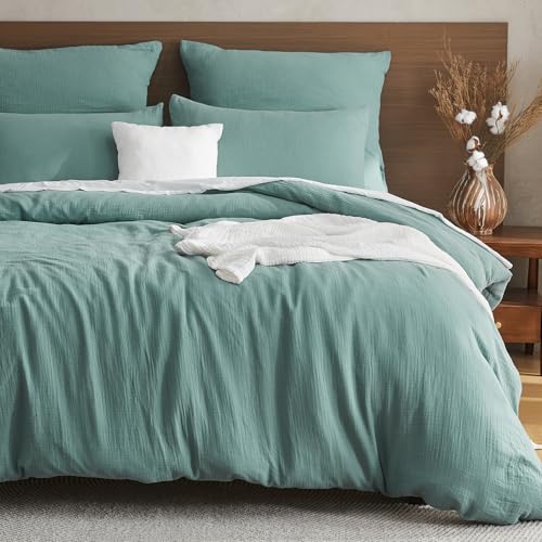 EMME Musselin Bettwäsche 135x200 cm + 80x80 cm, 100% Baumwolle, Oeko-TEX...